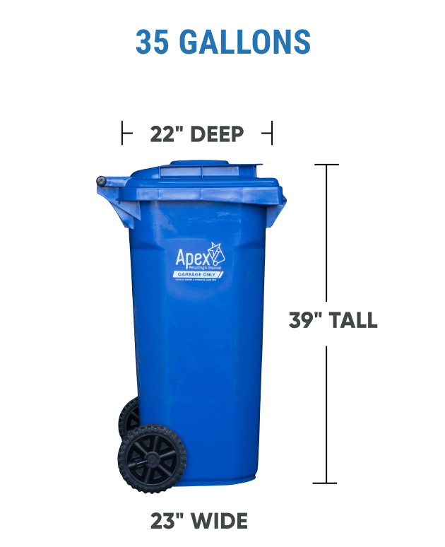 35 Gallon Blue Trash Container