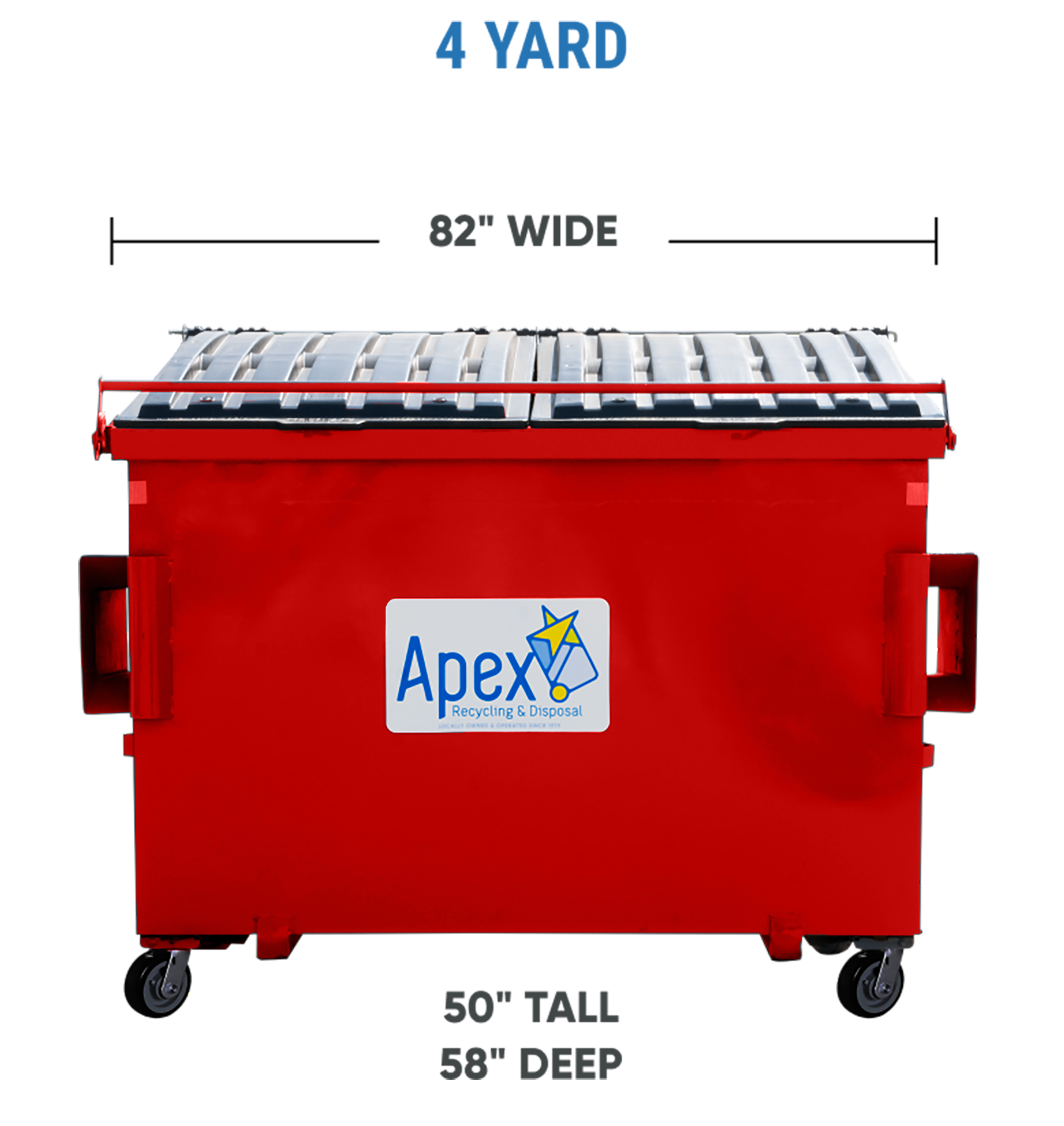 4 Yard Red Recycling Container