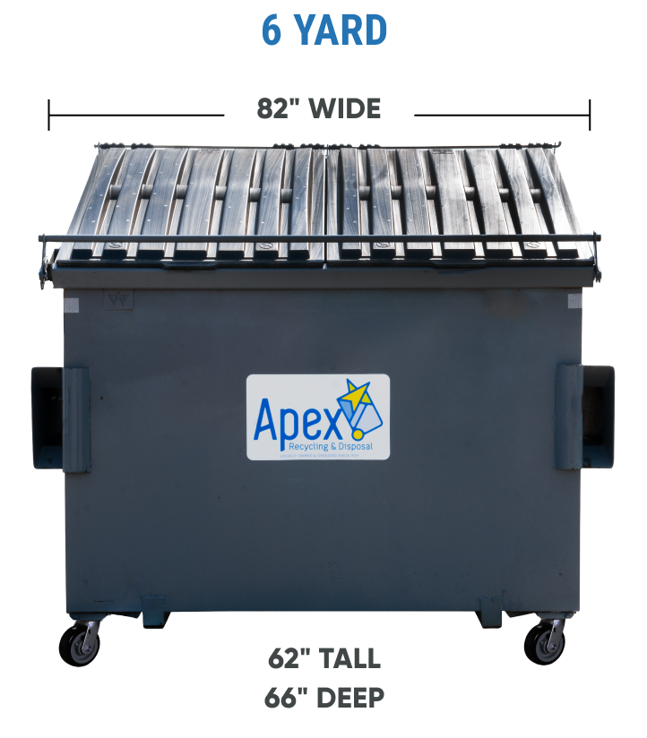 6 Yard Trash Container with Wheels