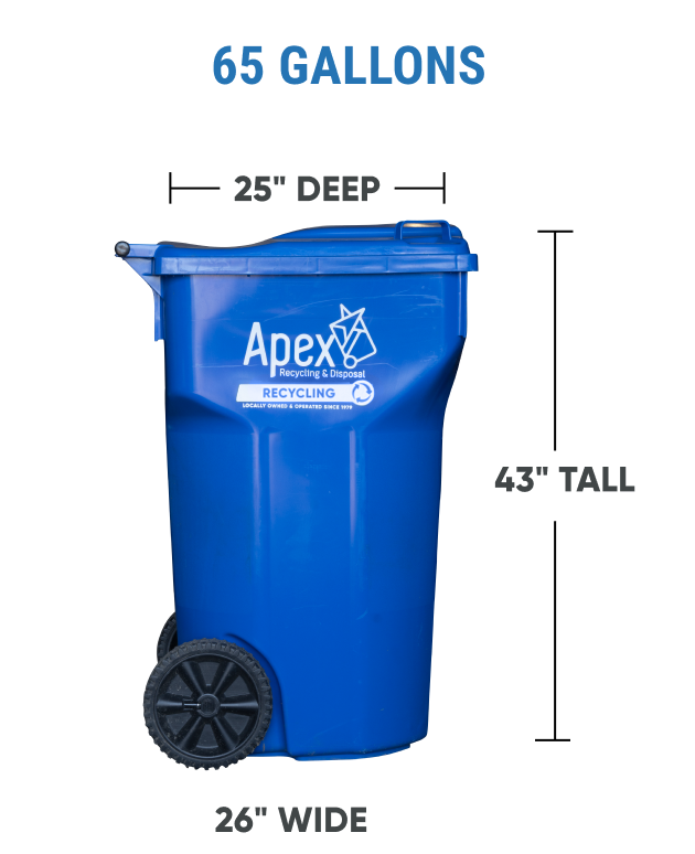 65 Gallon Trash Container with Wheels