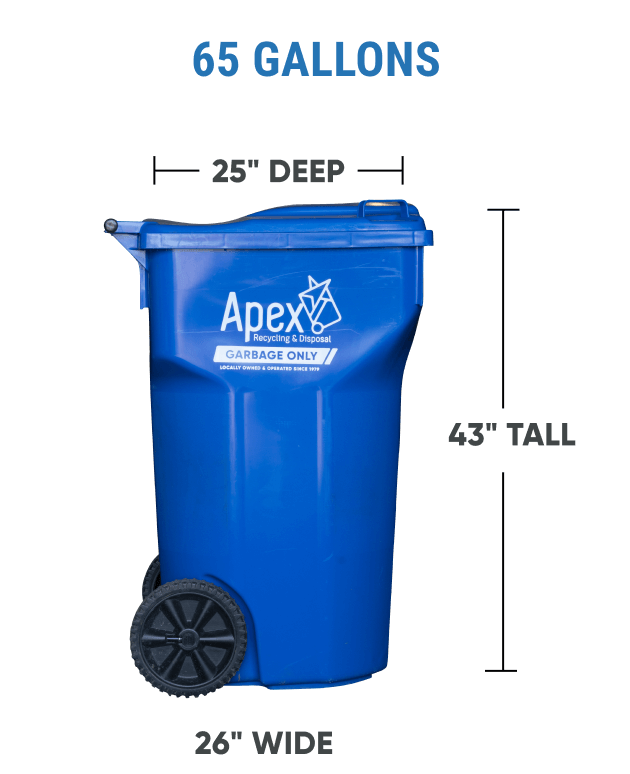 65 Gallons Blue Recycling Container