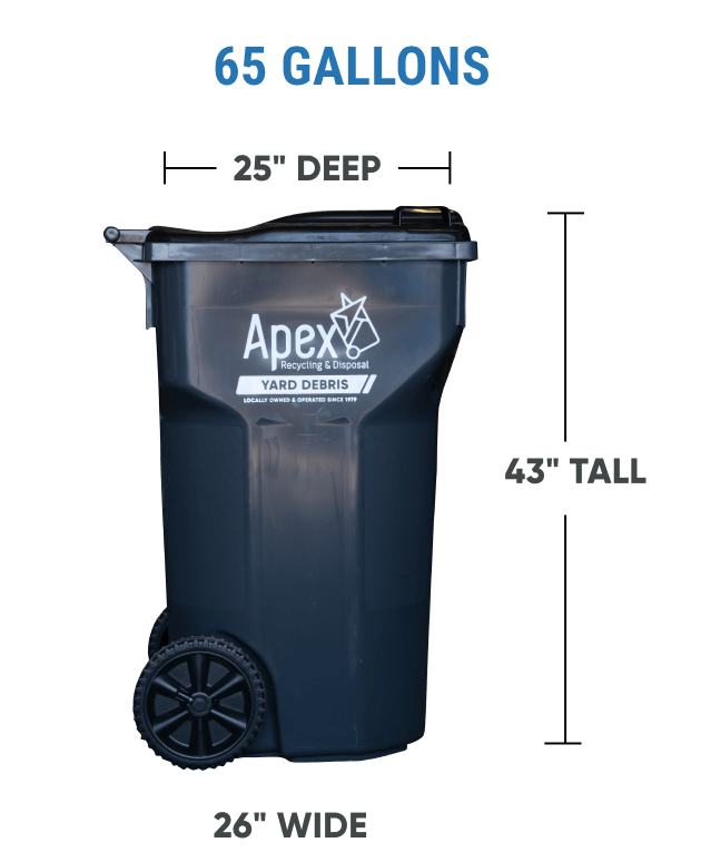65 Gallon Yard Debris Container with Wheels