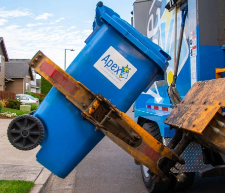 Apex blue container for residential garbage service