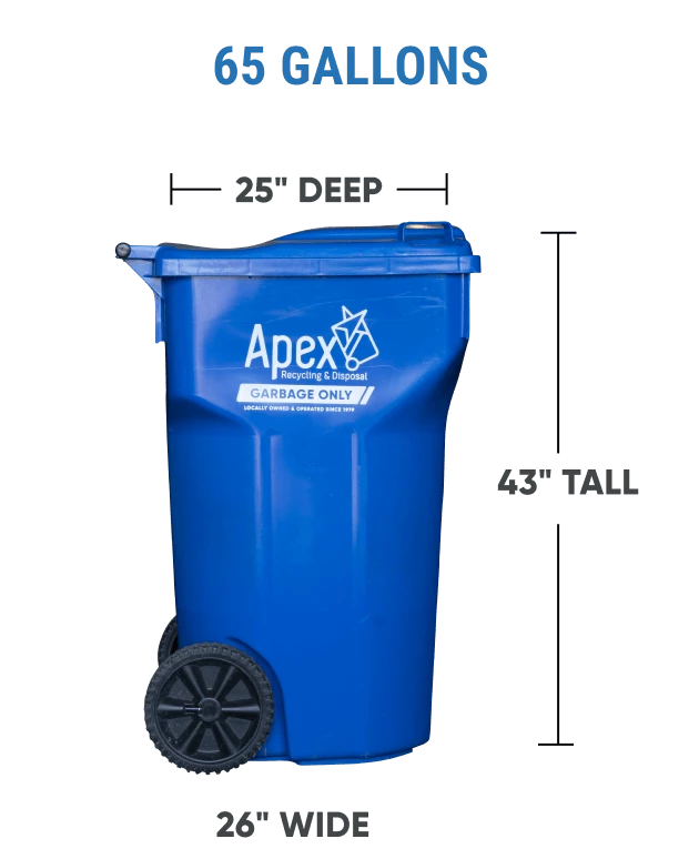 65 Gallons Blue Recycling Container