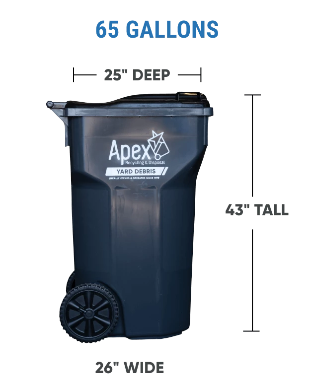 65 Gallon Yard Debris Container with Wheels